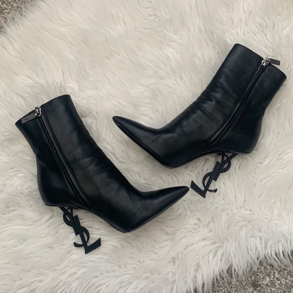 Yves St Laurent monogram booties sz 6/36